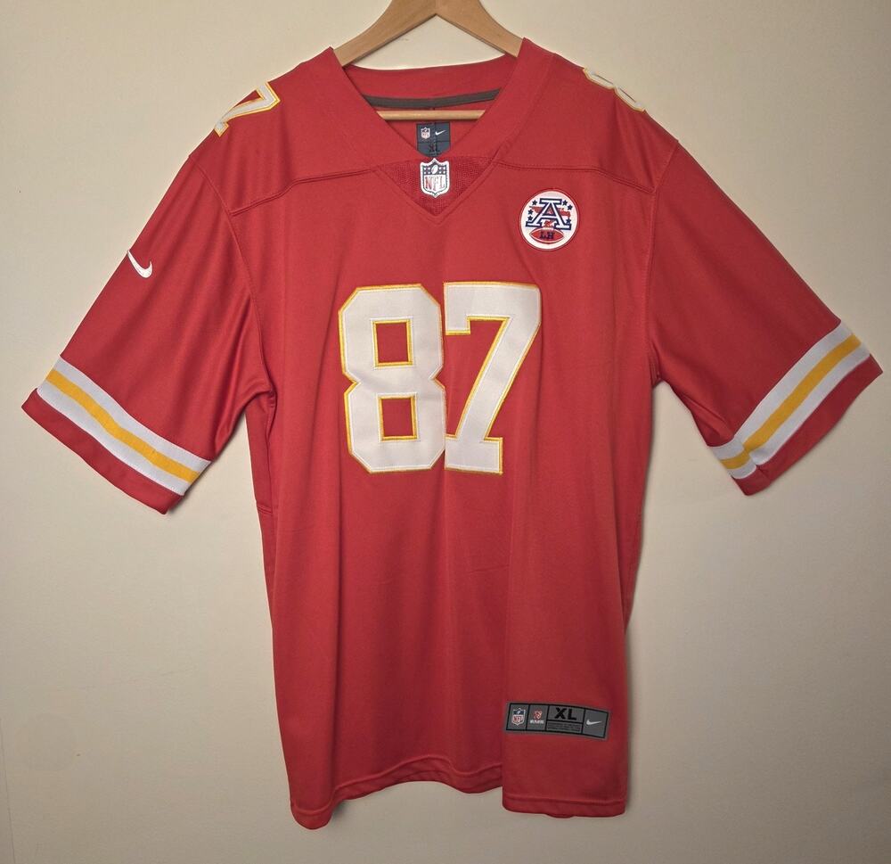 Nike NFL Travis Kelce Kansas City Chiefs Red On Field Game Jersey Men's Size XL